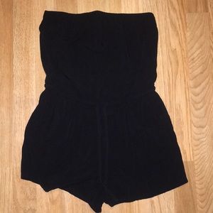 Black Strapless Romper